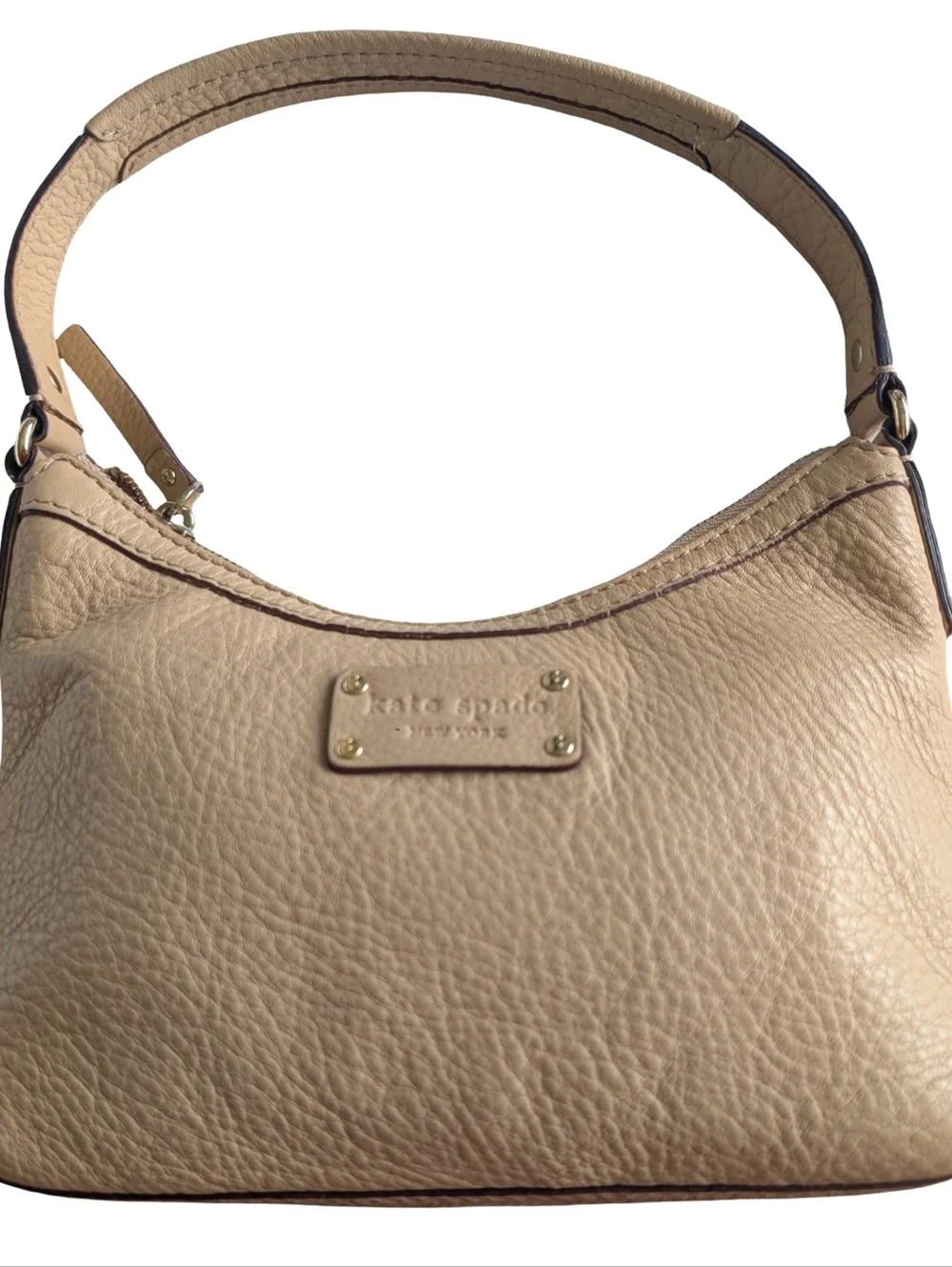 Kate Spade New York Pebbled Leather Hobo Bag Tan